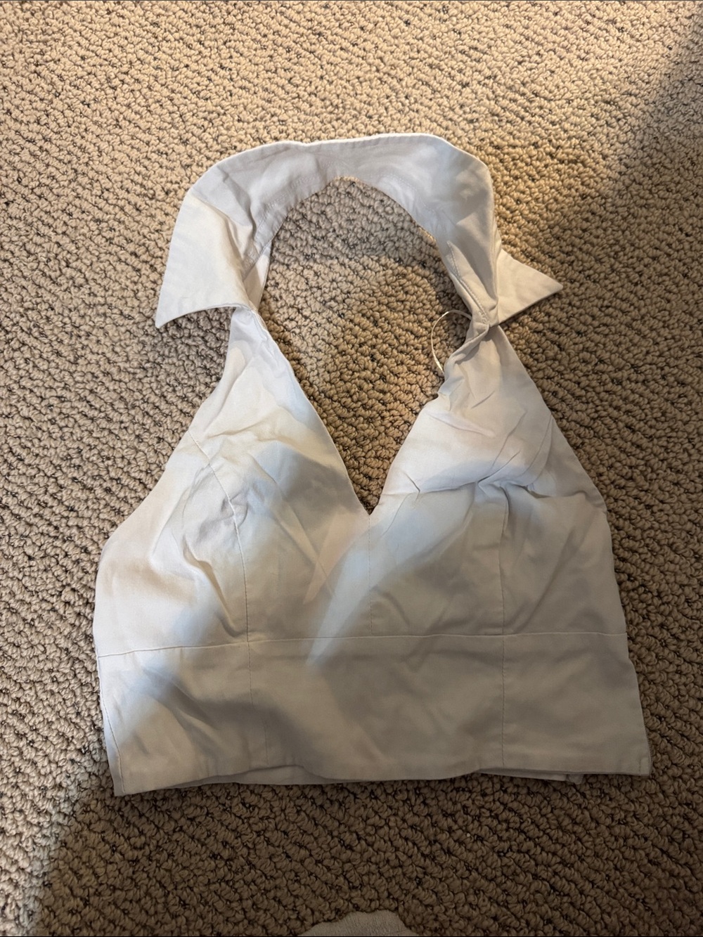 DO+BE White Halter Crop Top